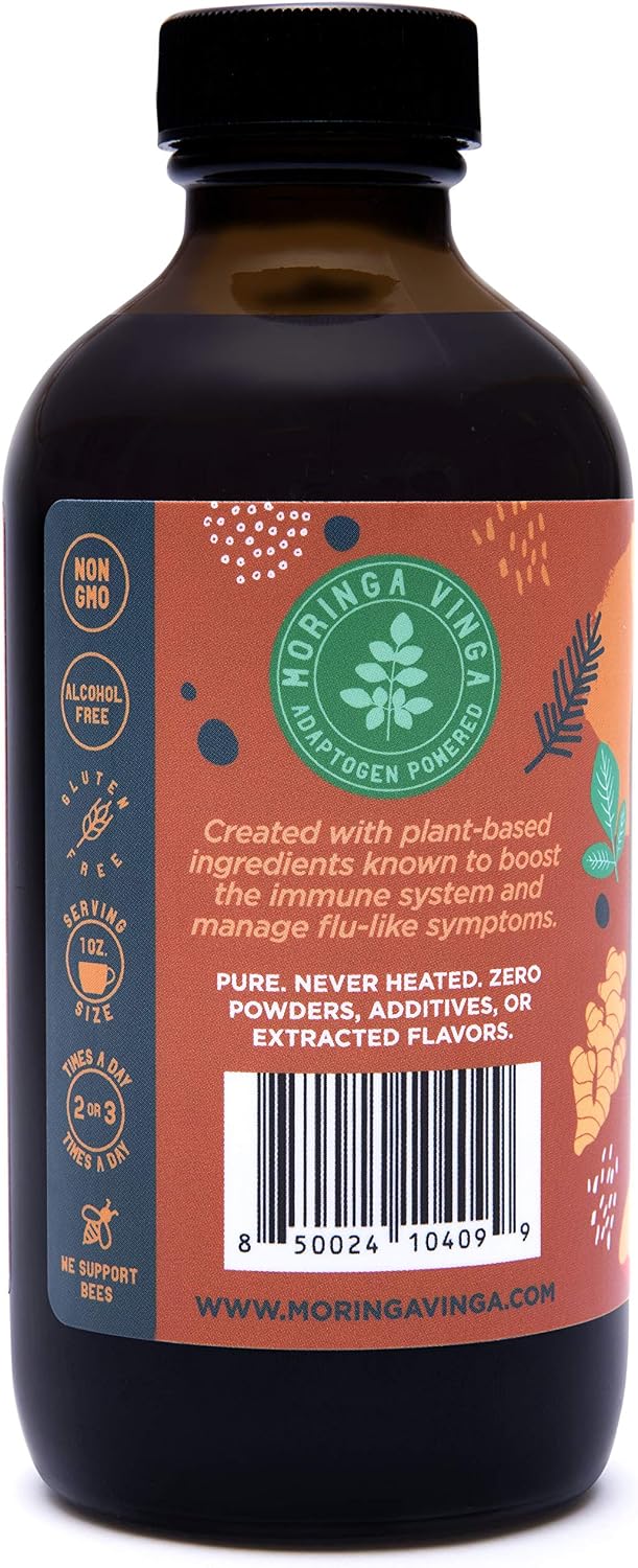 VINGA Lava Raw Apple Cider Vinegar Fire Cider with Moringa Oleifera, 8 oz (237 ml) - görsel 6
