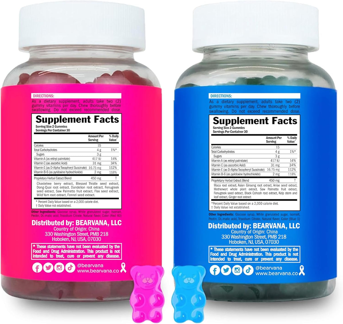 BEARVANA Women's Multivitamin Gummies Combo Pack – Herbal Extracts & Essential Vitamins – Berry Flavour (120 Gummies) - görsel 5
