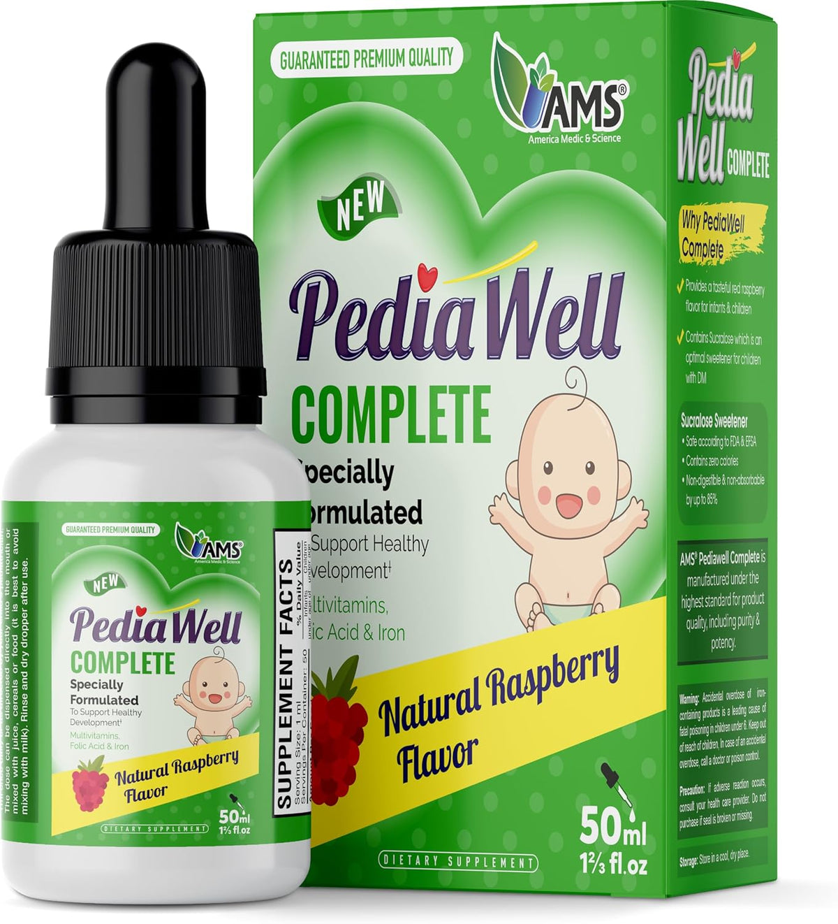 America Medic & Science PediaWell Complete Liquid Multivitamin for Children – 50 ml - görsel 1