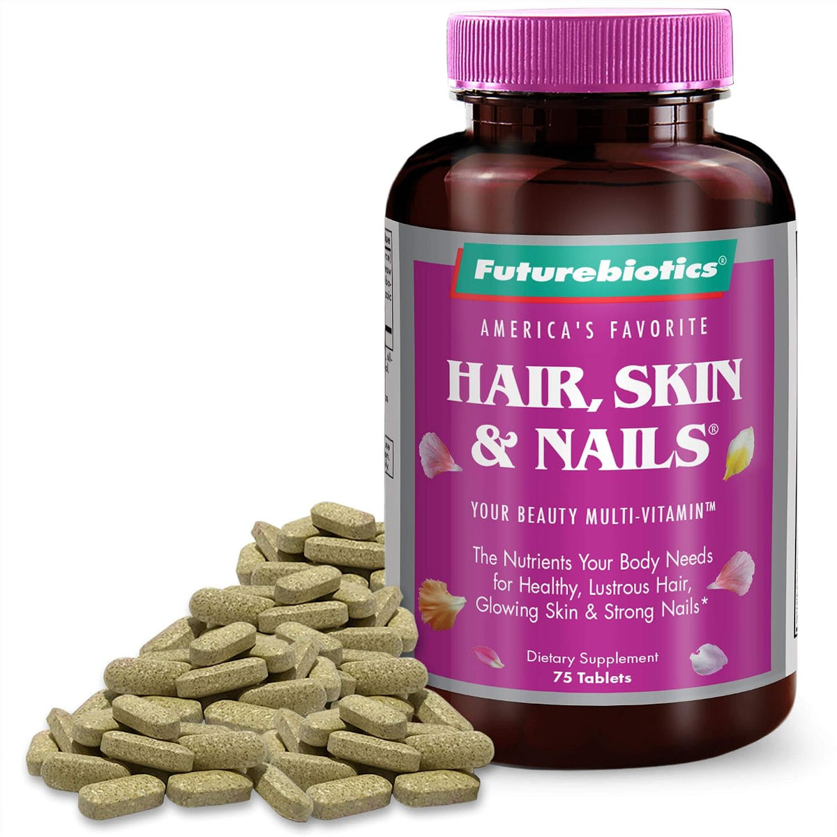 Futurebiotics Hair, Skin and Nails Beauty Multivitamin, 75 Tablets - görsel 1