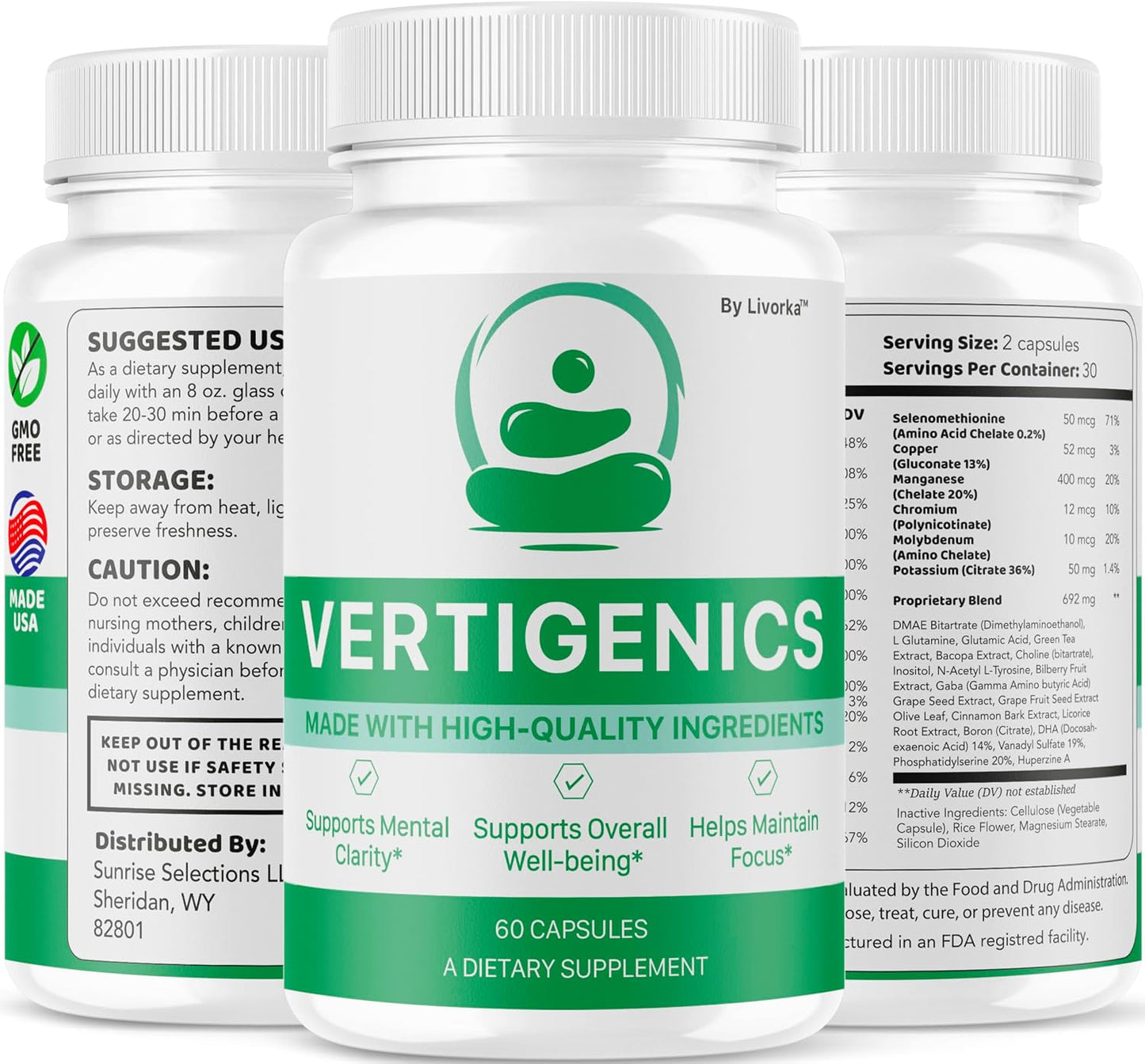 Vertigenics Brain Health Support Supplement – All Natural Formula, 60 Capsules - görsel 7