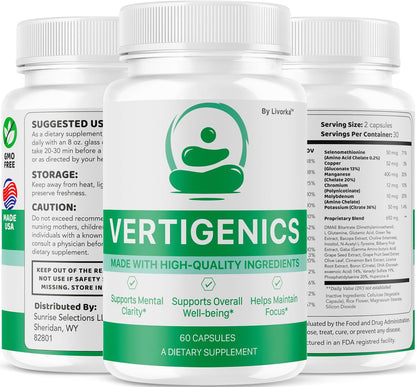 (5 Pack) Vertigenics Supplement Capsules, 300 Capsules for 5 Months