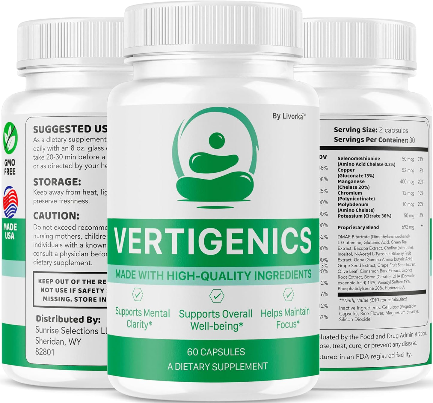 (3 Pack) Vertigenics Dietary Supplement Capsules, 180 Capsules for 3 Months - görsel 7