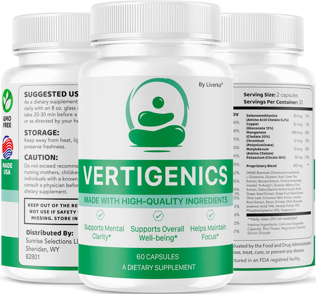 (3 Pack) Vertigenics Dietary Supplement Capsules, 180 Capsules for 3 Months - görsel 7