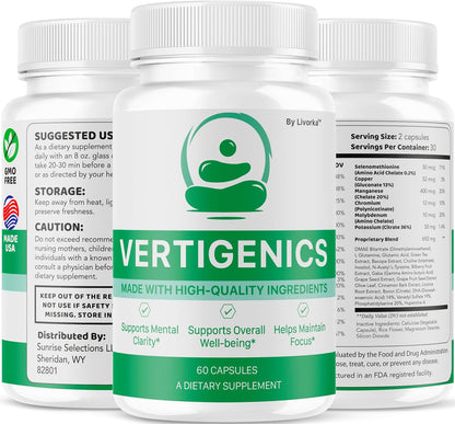 (3 Pack) Vertigenics Dietary Supplement Capsules, 180 Capsules for 3 Months