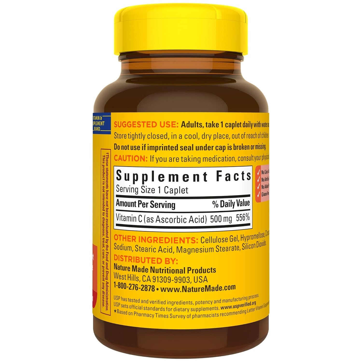 Nature Made Vitamin C 500 mg Caplets, 250 Count - görsel 9