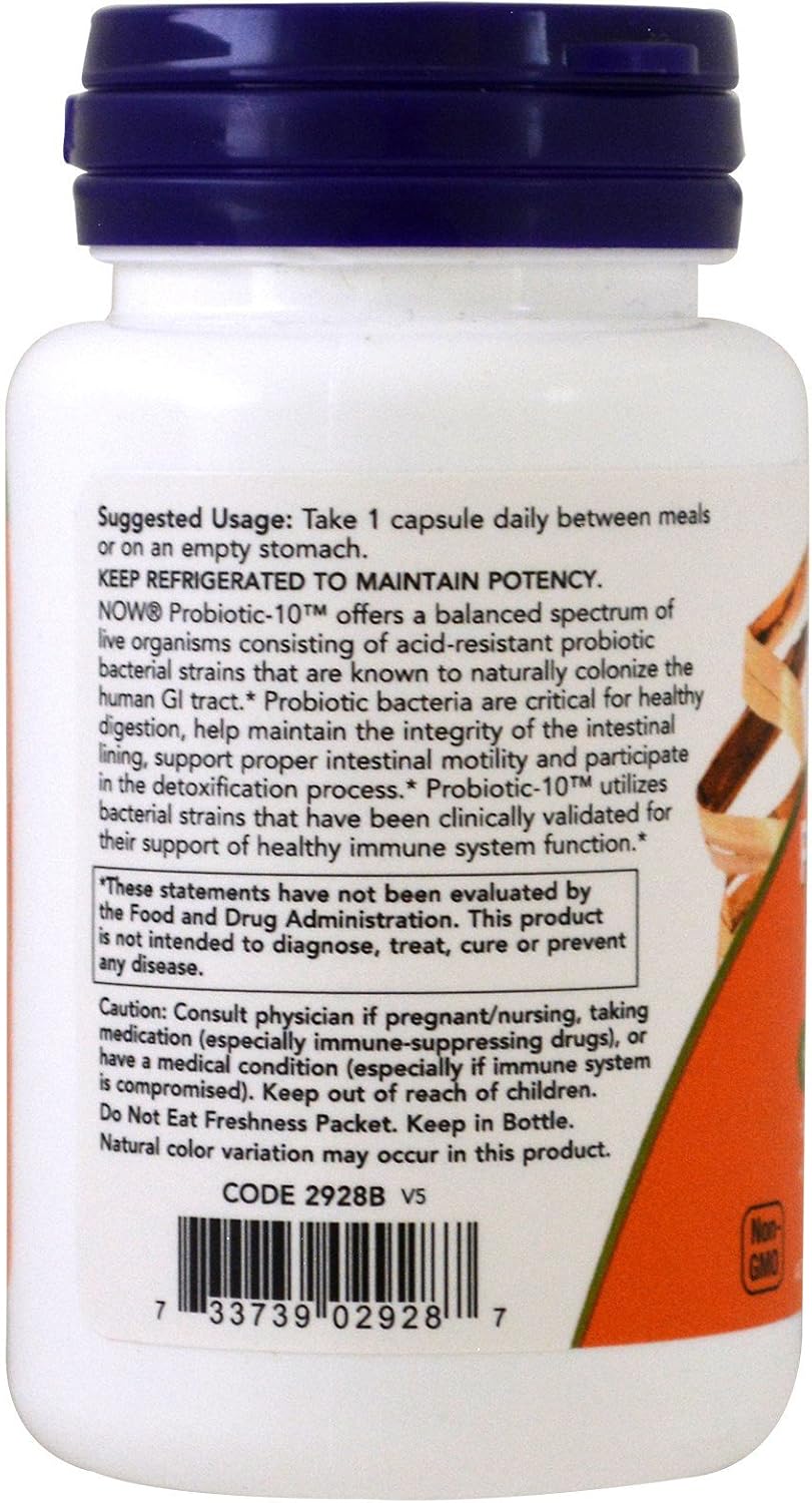 NOW Foods Probiotic10 Acidophilus 50 Billion VegCaps, 2-Pack - görsel 3