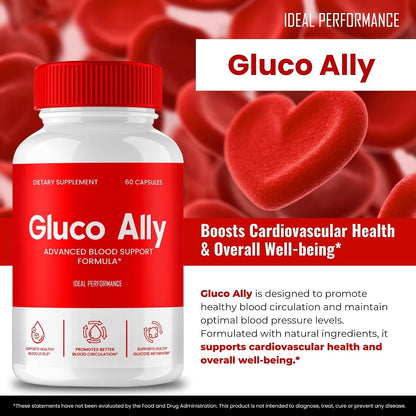 Gluco Ally Capsules – Maximum Strength All-Natural Formula (2 Pack)