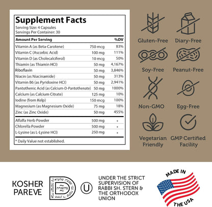 Zahler Height Factor Healthy Growth Support Vitamin & Mineral Capsules (120 Capsules)