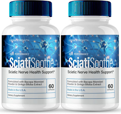 SciatiSoothe for Sciatica Capsules - Nerve Health Support Supplement, Advanced Formula, Maximum Strength (2-Pack)