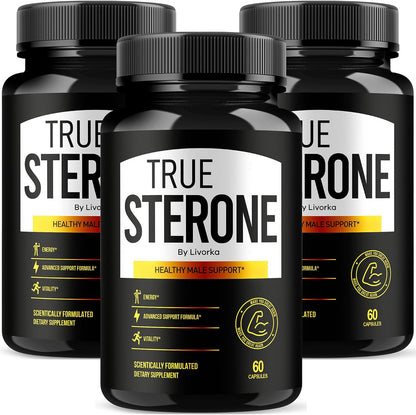 True Sterone Tablets - Advanced Formula Food Supplement (3 Pack, 180 Capsules) – Image 1