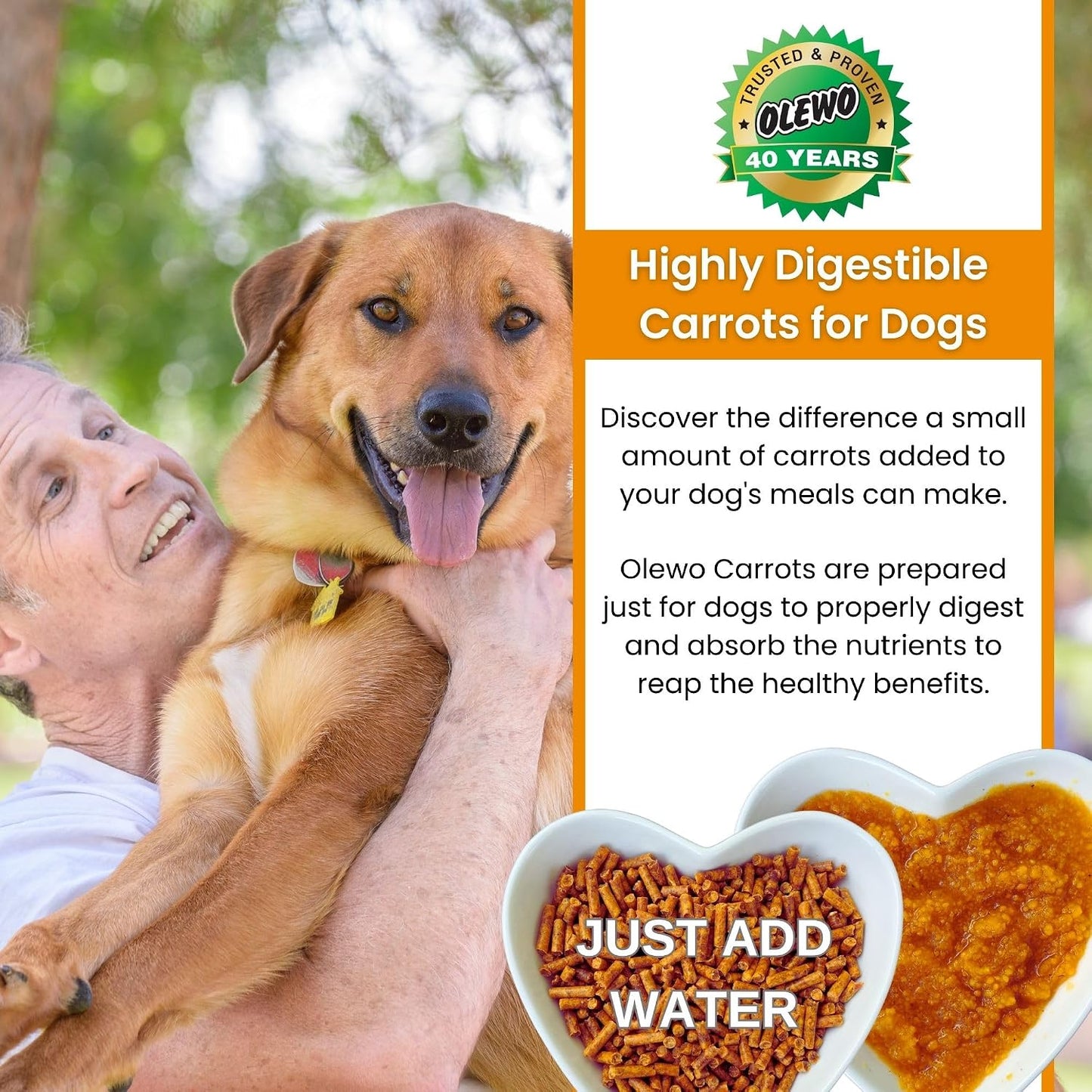 Olewo Original Carrots for Dogs – Dehydrated Dog Food Topper, 1 kg (1000 g) - görsel 4