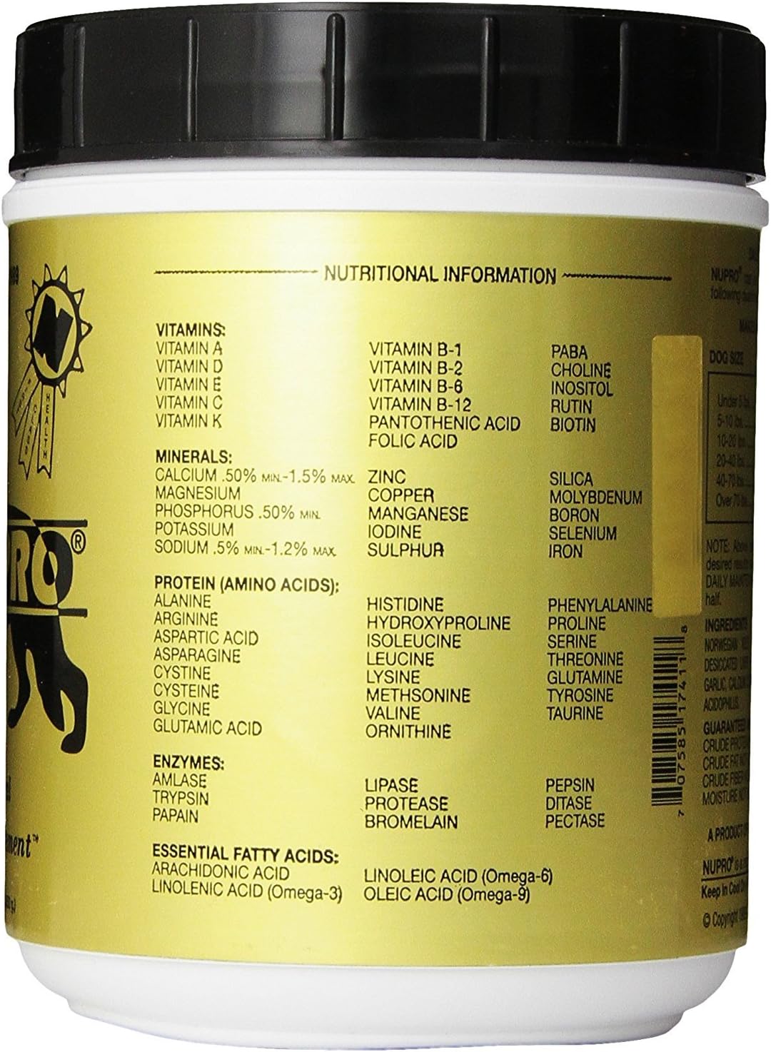 Nupro Nutri-Pet All Natural Supplement for Dogs (60 oz) - görsel 3