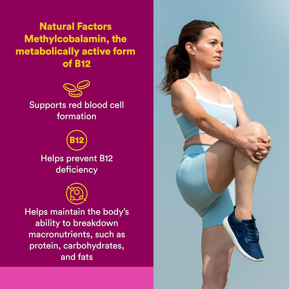 Natural Factors Vitamin B12 Methylcobalamin 5000 mcg Chewable Tablets, 60 Chewable Tablets - görsel 2