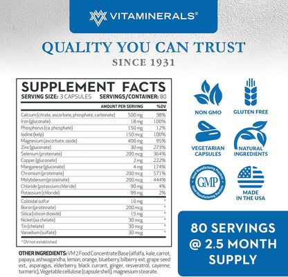 16 Polymineral Comprehensive Mineral Formula - 240 Vegan Capsules