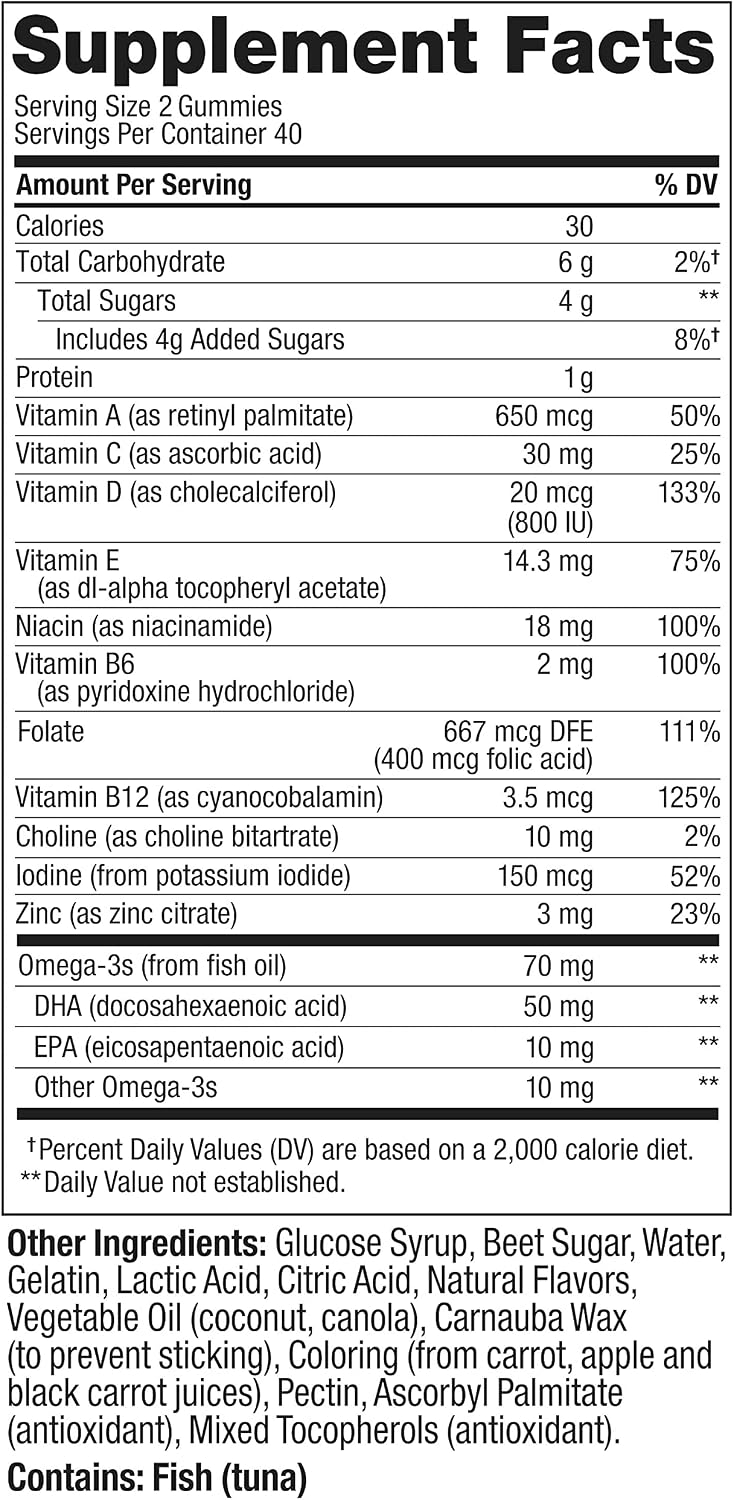 OLLY Prenatal Multivitamin Gummy - Folic Acid + DHA, 80 Gummies (40-Day Supply) - görsel 8