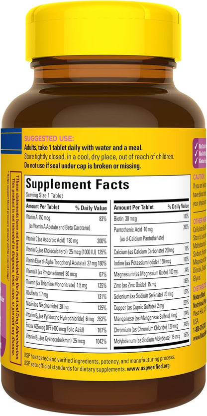 Nature Made Multivitamin for Women Over 50, No Iron, 90 Tablets