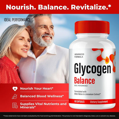 Glycogen Balance Advanced Blood Formula Capsules, Glycogen Blood Balance Supplement Pills – Maximum Strength, All Natural Healthy Circulation & Stable Levels, GlycogenBalance Reviews (5 Pack)