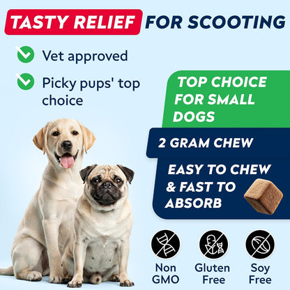 STRELLALAB Anal Gland Support Chews - Scooting Support - Digestive Enzymes, Prebiotics & Fibre Supplement for Dogs 120 Chews