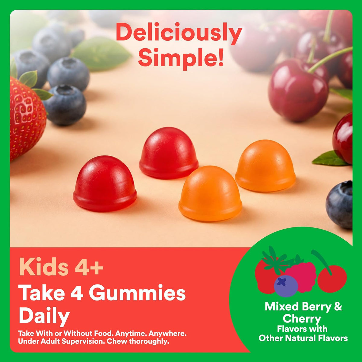 SmartyPants Organic Kids Multivitamin Gummies with Omega 3, Beta Carotene, Vitamins B12, B6, A, K & Zinc – 120 Gummies (30 Day Supply) - görsel 7