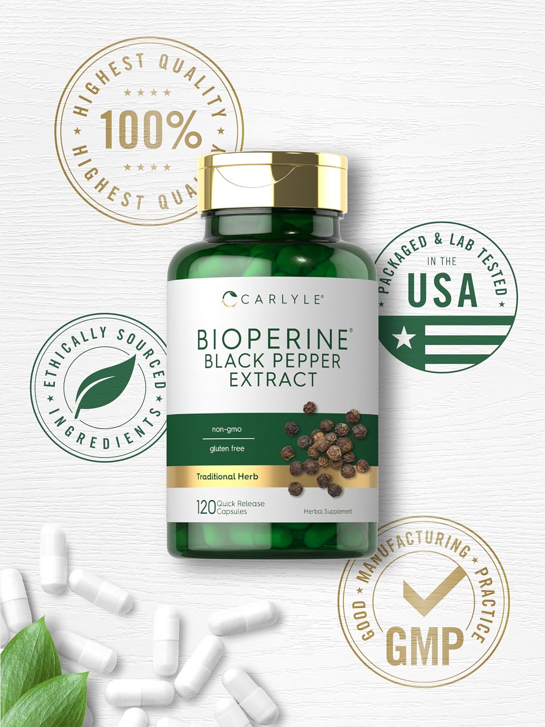 Carlyle Bioperine 10mg | 120 Capsules | Non-GMO & Gluten-free - görsel 6