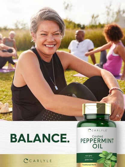 Carlyle Peppermint Oil Capsules, 150 Softgels | Herbal Supplement, Non-GMO, Gluten-free
