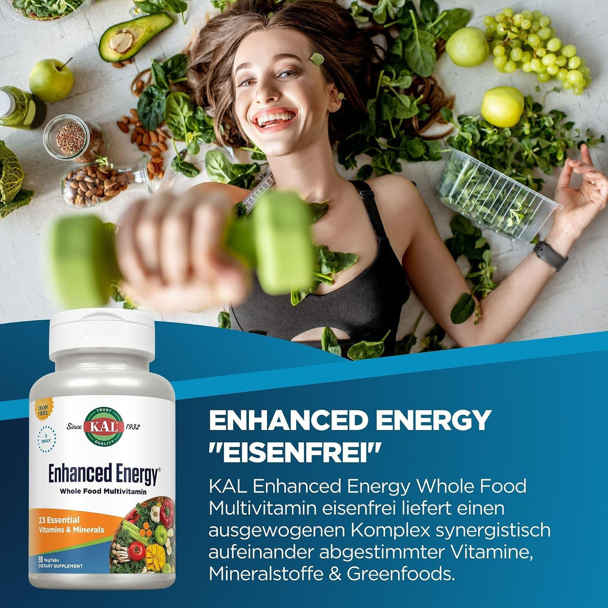 KAL Enhanced Energy Iron Free Tablets, 90 Count - görsel 2