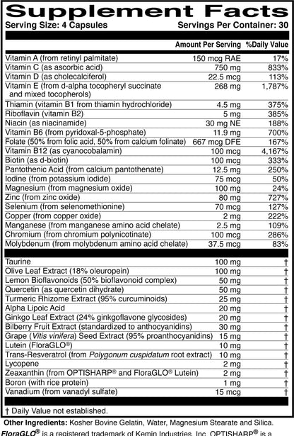 ScienceBased Health MacularProtect Complete – AREDS 2 Eye Health Food Supplement & Daily Multivitamin – 120 Capsules