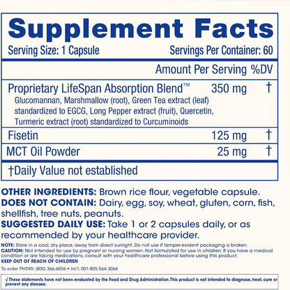 ProHealth Fisetin Supplement 125mg with Polyphenol Blend + MCT Oil