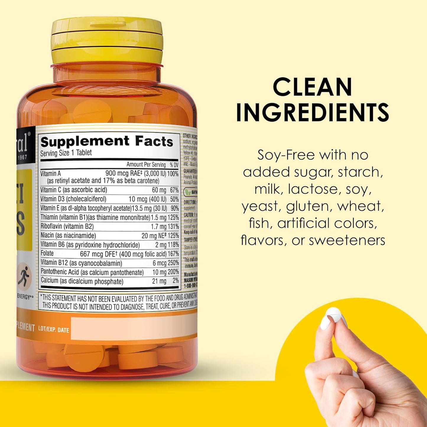 MASON NATURAL Mini Multivitamin with Iron & 12 Key Nutrients – 365-Day Supply - görsel 5