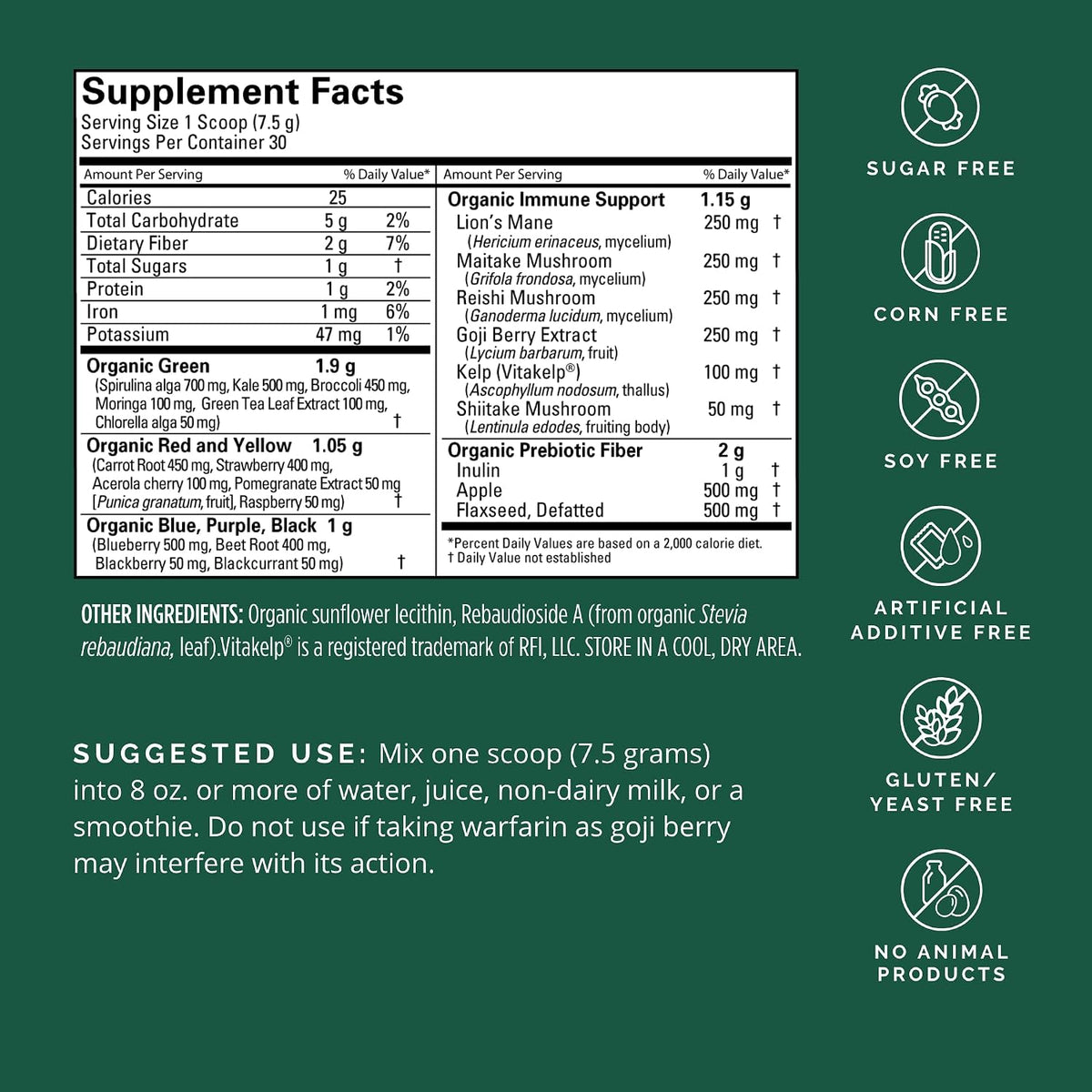 BRAINMD Dr Amen Neuro Greens Superfood - 224 g - Aids Whole-Body Wellness, Digestive Health, Immune Function and Cognitive Health - Gluten-Free - 30 Servings - görsel 2