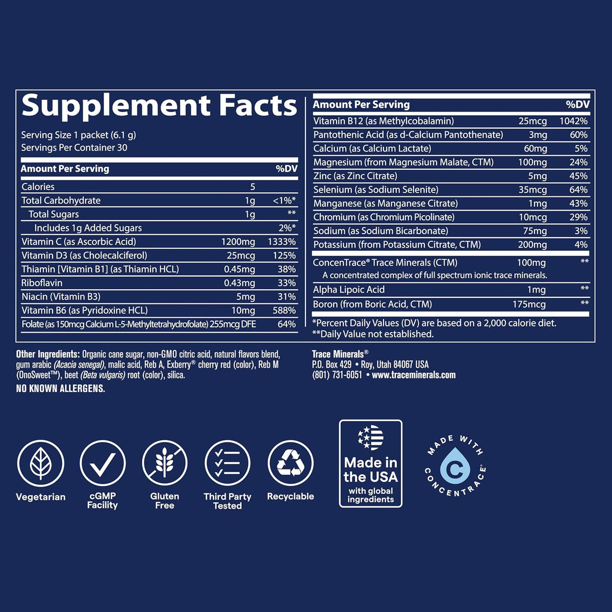 Trace Minerals Power Pak Electrolyte Powder Sachets - Watermelon, 30 Sachets - görsel 3