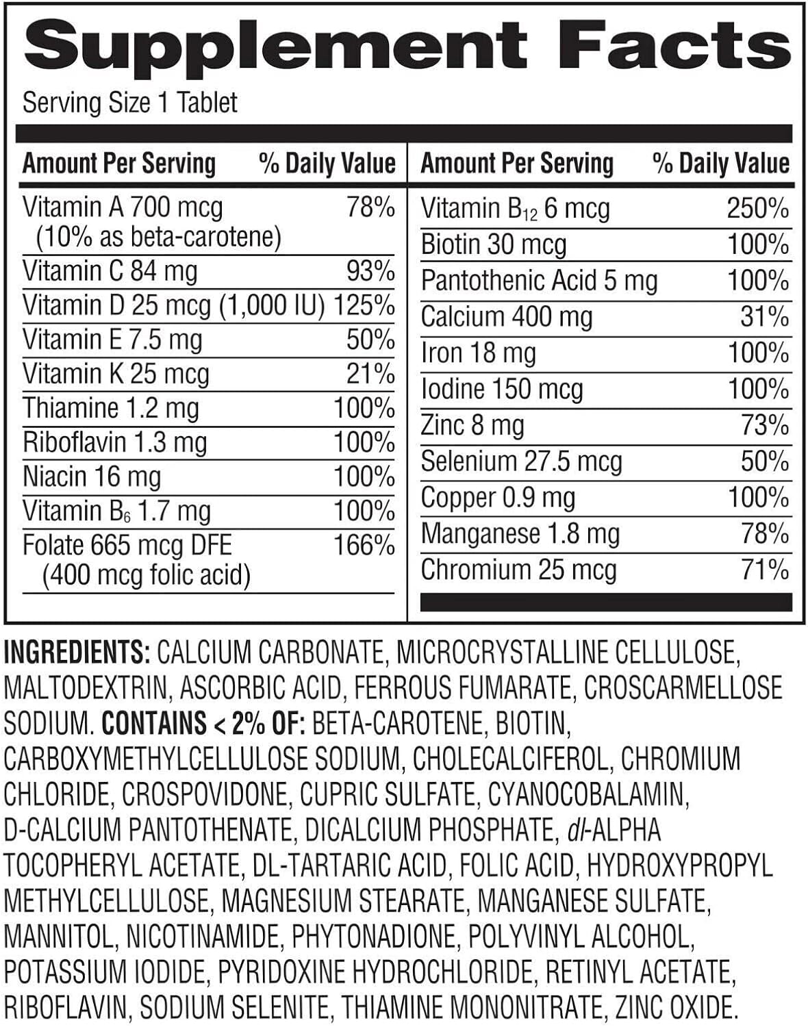 ikj One Daily Women's Tablets Multivitamin/Multimineral Supplement, 100 Count - görsel 3