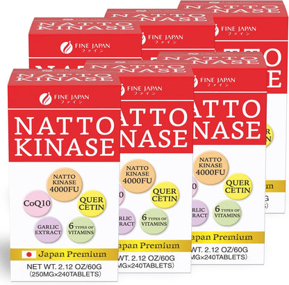 Nattokinase 4000FU - Derived from Japanese Natto 180g (250mg x 240 Tablets) Made in Japan