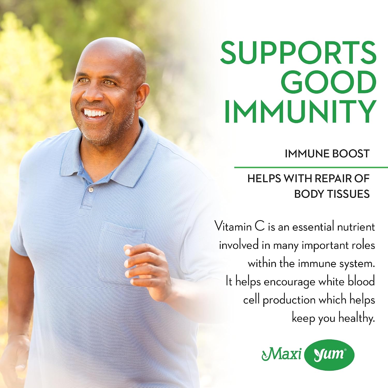 Maxi Health Vitamin C Gummies with Zinc – Immune Support + Respiratory Support – No Artificial Flavours or Preservatives – Kosher – 60 Gummies - görsel 5