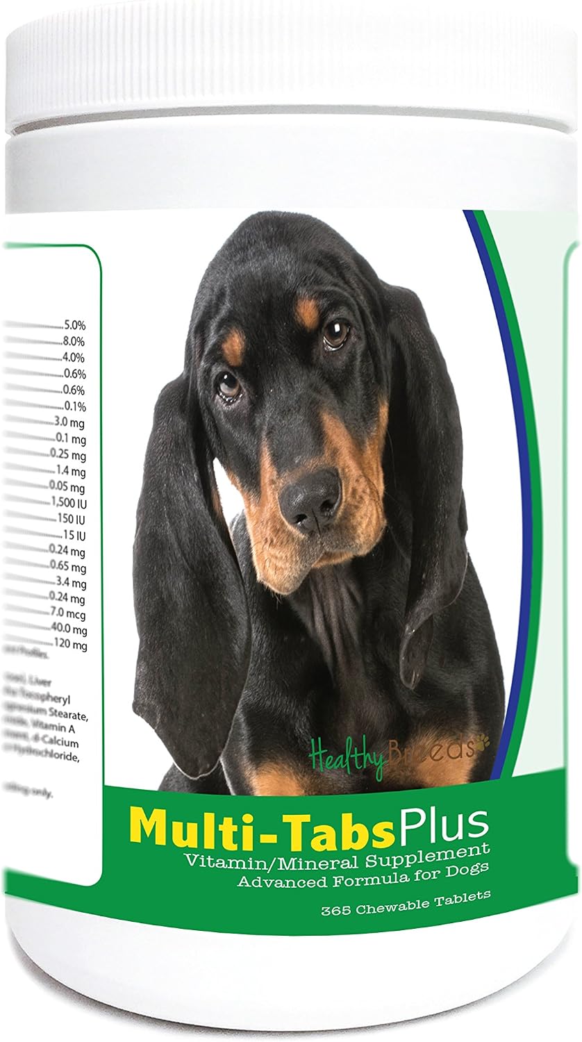 Healthy Breeds Black and Tan Coonhound Multi-Tabs Plus Chewable Tablets 365 Count - görsel 1
