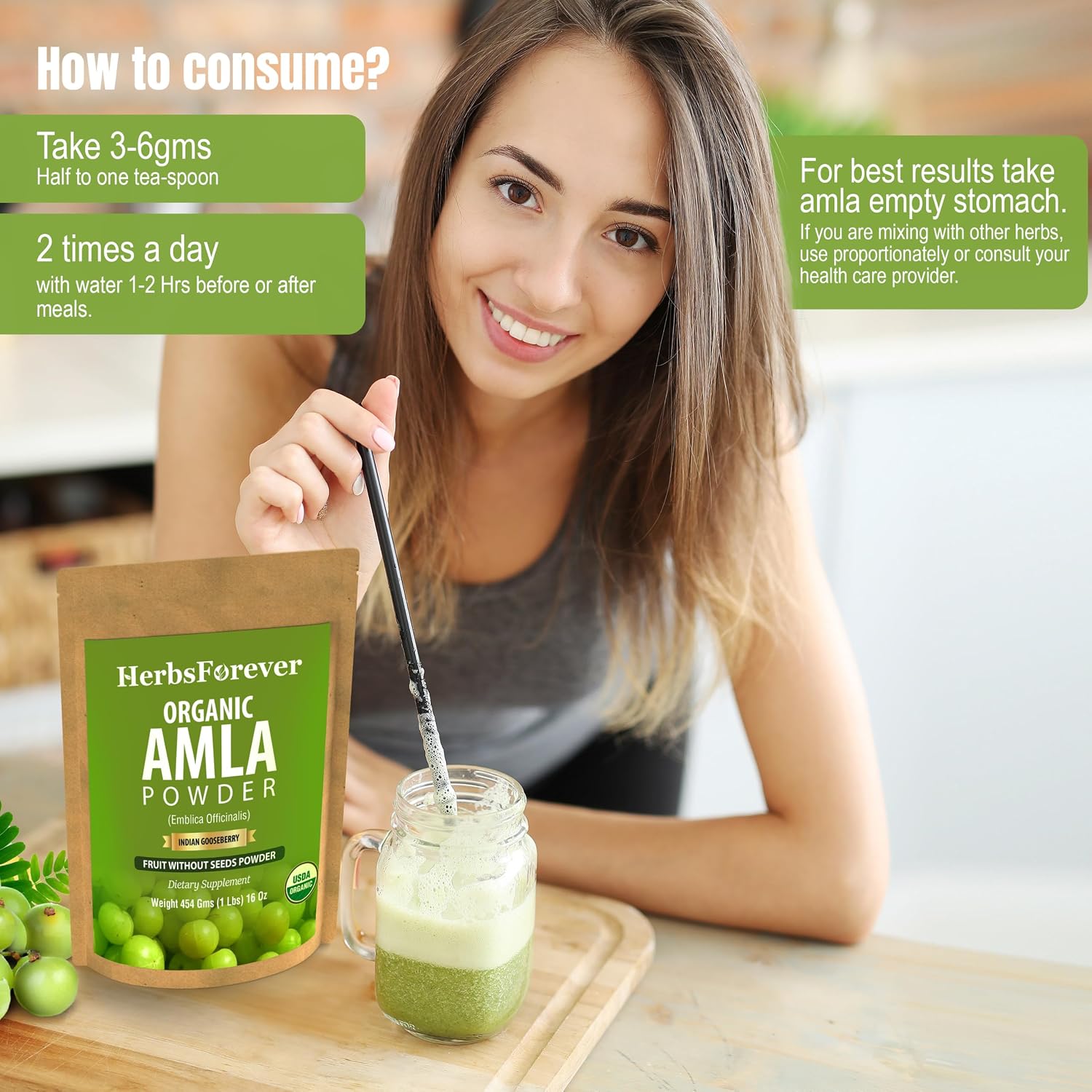 Herbsforever Amla Fruit (Seasonally Fresh, No Seeds) Indian Gooseberry Superfood, Antioxidants, Vitamin C | Wild-Harvested - Non-GMO, Vegan - 2x Potency | Steam Sterilised | 454g (16oz) | BPA Free - görsel 5