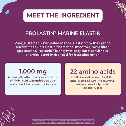 Body Kitchen Pro Elastin Peptides 1000mg – Marine-derived from France – Skin Firmness & Elasticity – 60 Capsules (Pack of 3)