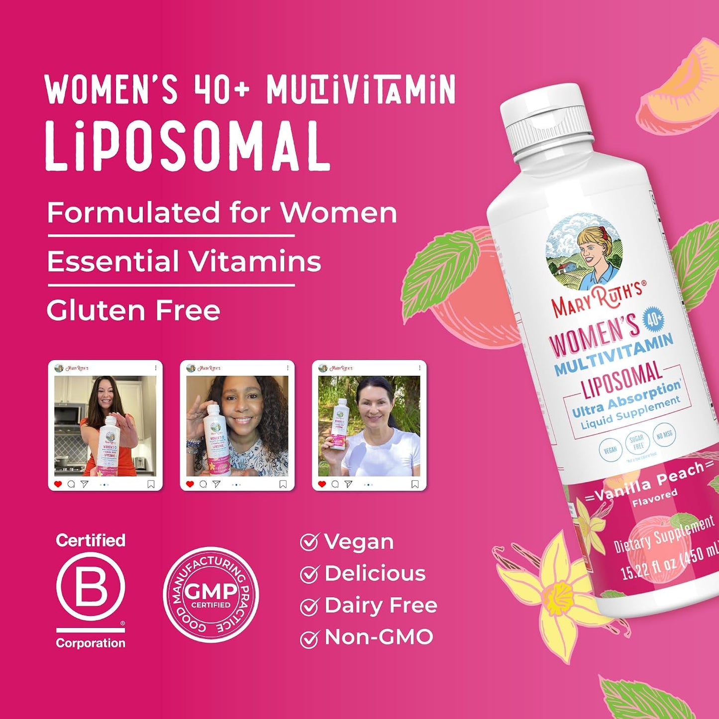 MaryRuth's Multivitamin Liposomal for Women 40+ | 450 ml - görsel 8