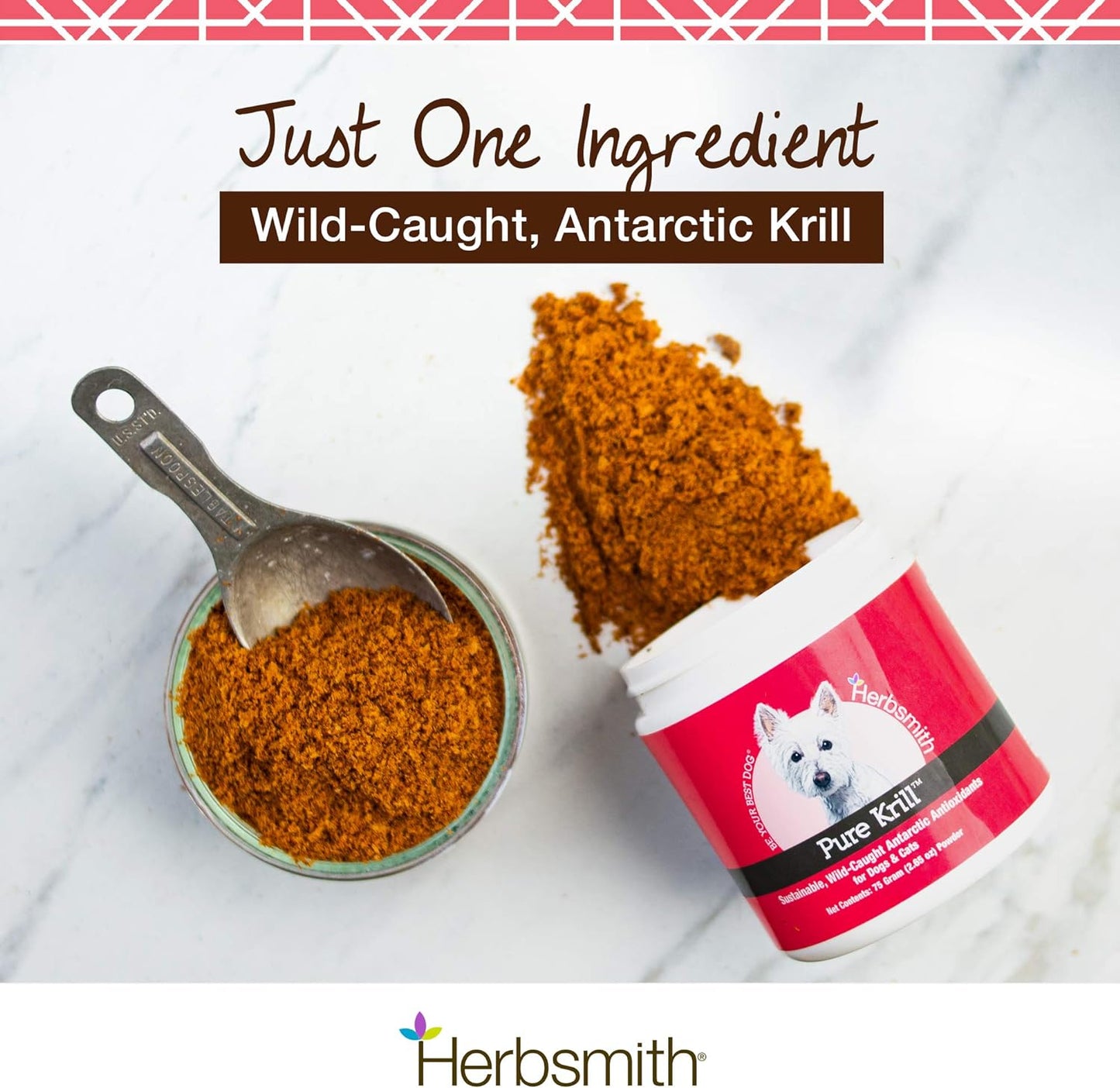 Herbsmith Pure Krill - Wild-Caught Antarctic Krill - Single Ingredient - Astaxanthin for Dogs - Ready-to-Uses Omega 3s - 150g - görsel 2