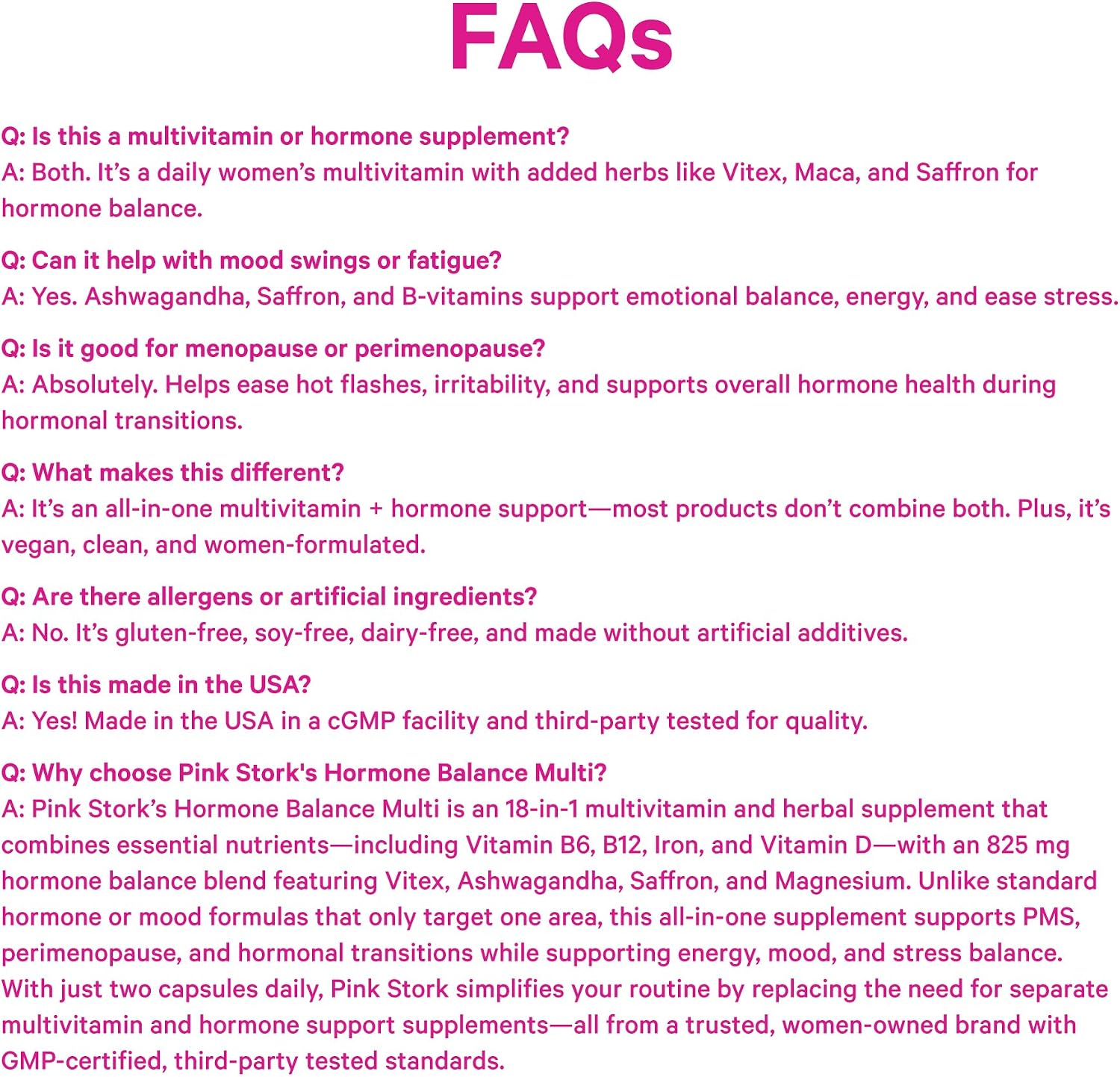 Pink Stork Hormone Balance Multivitamin for Women, 60 Vegan Capsules - görsel 9