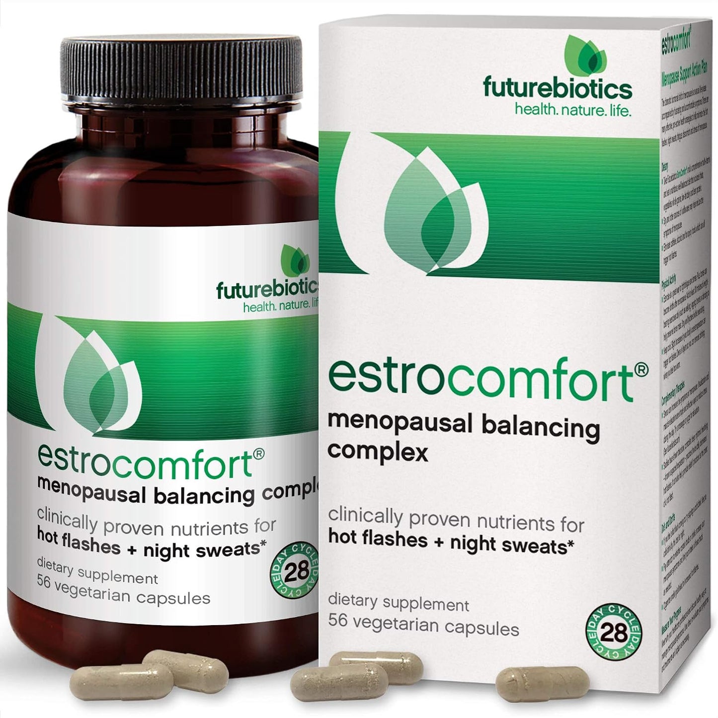 Futurebiotics Estrocomfort Vegetarian Capsules - Menopause Support with Soya Isoflavones & L-Theanine - görsel 1