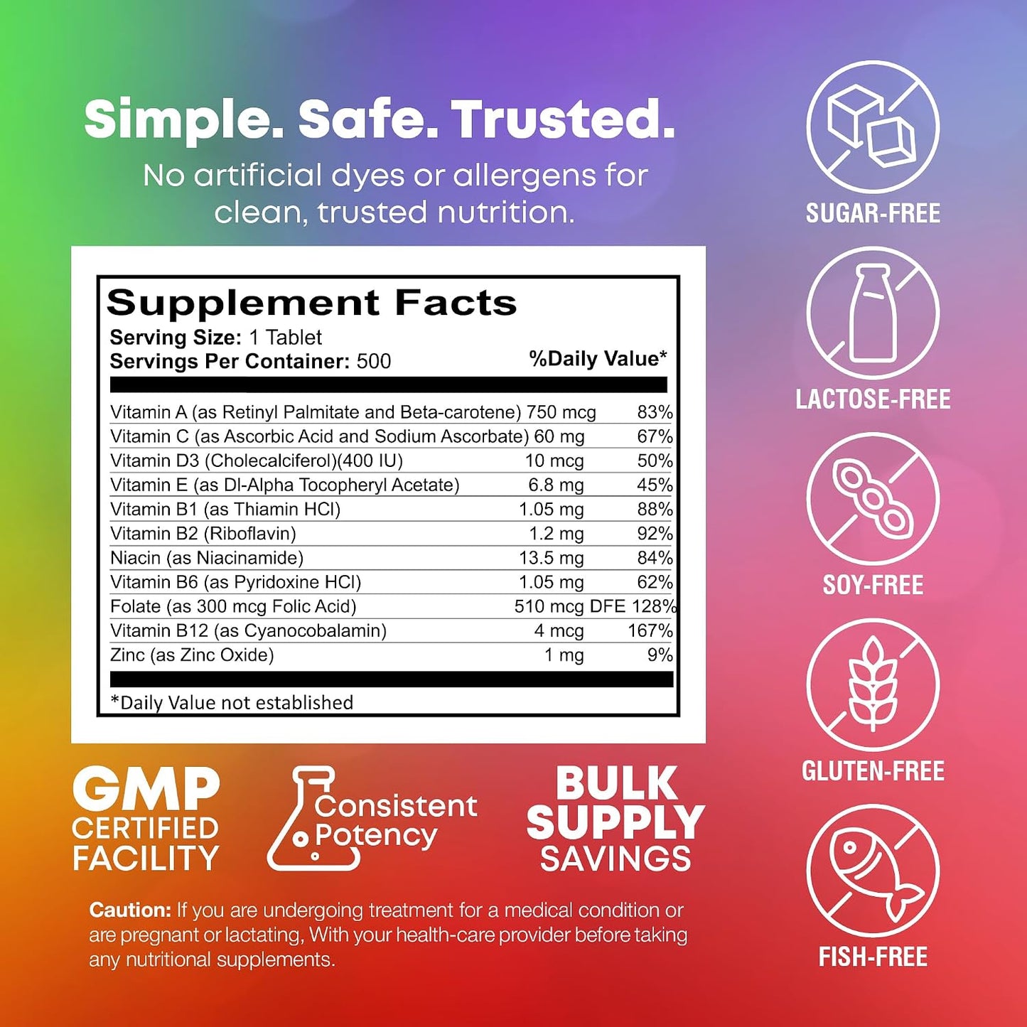 NutraBulk Children's Chewable Multi-Vitamins, 500 Cherry Tablets – Vegan, Gluten-Free, Made in the USA - görsel 6