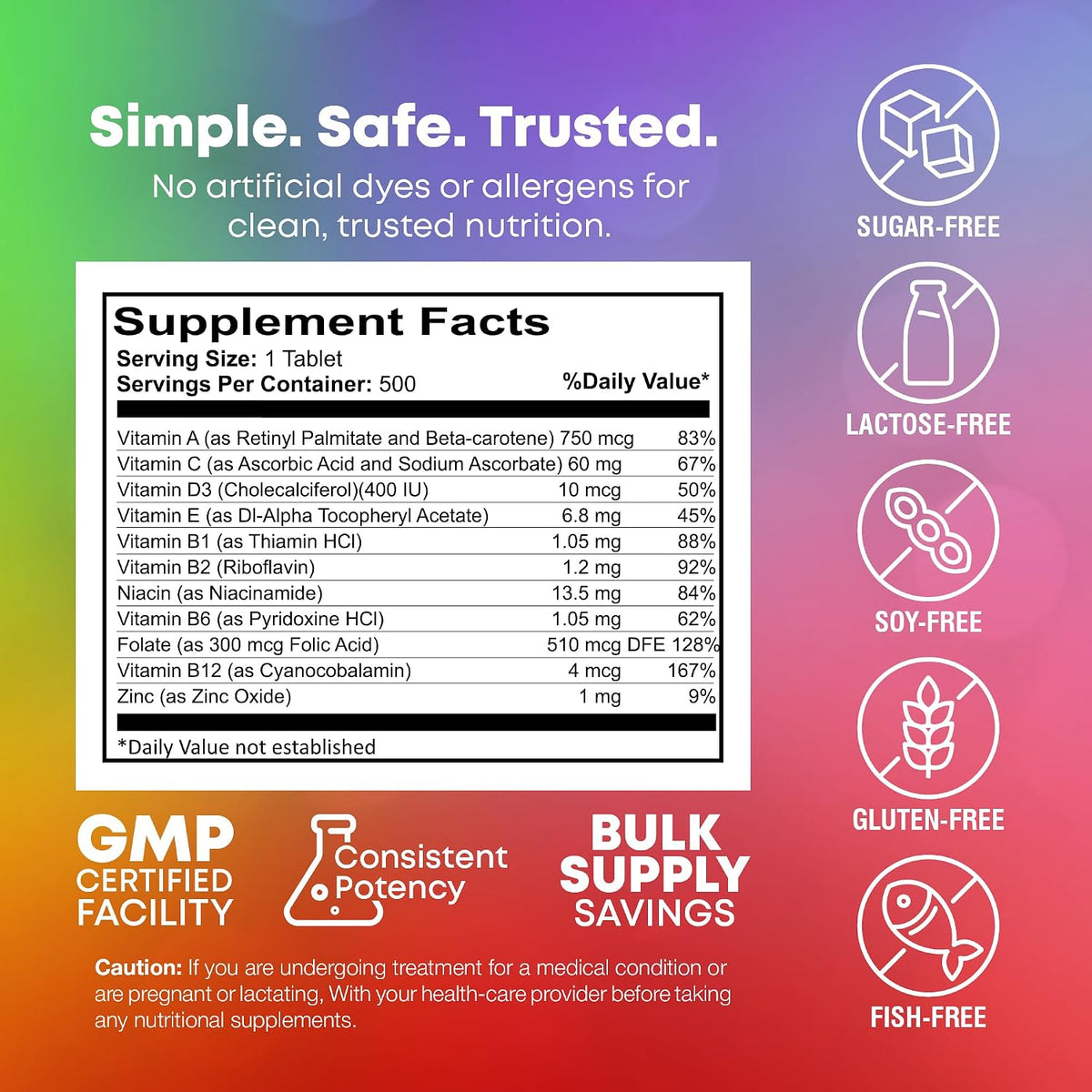 NutraBulk Children's Chewable Multi-Vitamins, 500 Cherry Tablets – Vegan, Gluten-Free, Made in the USA - görsel 6