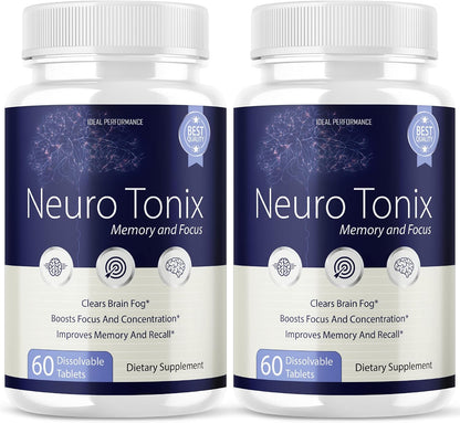 Neurotonix Memory Supplement - Official Formula - Neuro Tonix Memory Capsules for Focus and Memory, Neurotonix Brain Supplement, Neuro Tonix Advanced Formula Maximum Strength (120 Capsules)