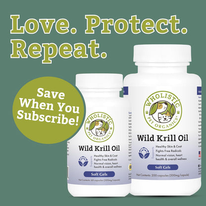 Krill Oil for Dogs and Cats - Premium Antioxidant Support for Pets - Cat and Dog Skin and Coat Supplement with EPA, DHA, Astaxanthin - Omega-3 for Dogs and Cats - 200 Softgels