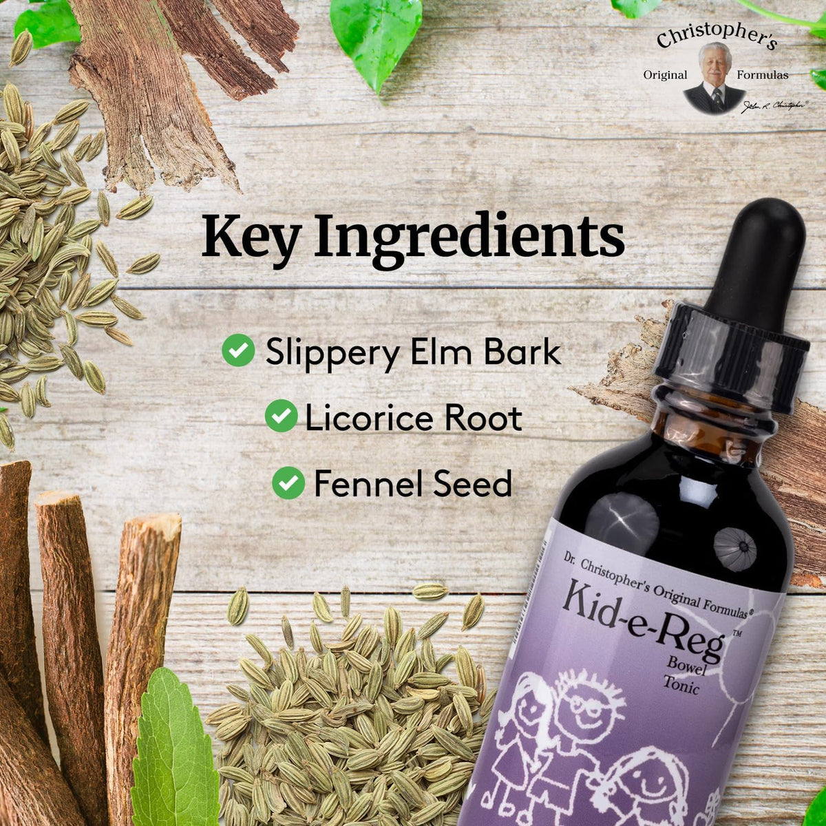 Christopher's Original Formulae Kid-e-Reg Bowel Tonic – Herbal Formula for Children – 60 ml (Pack of 2) - görsel 3
