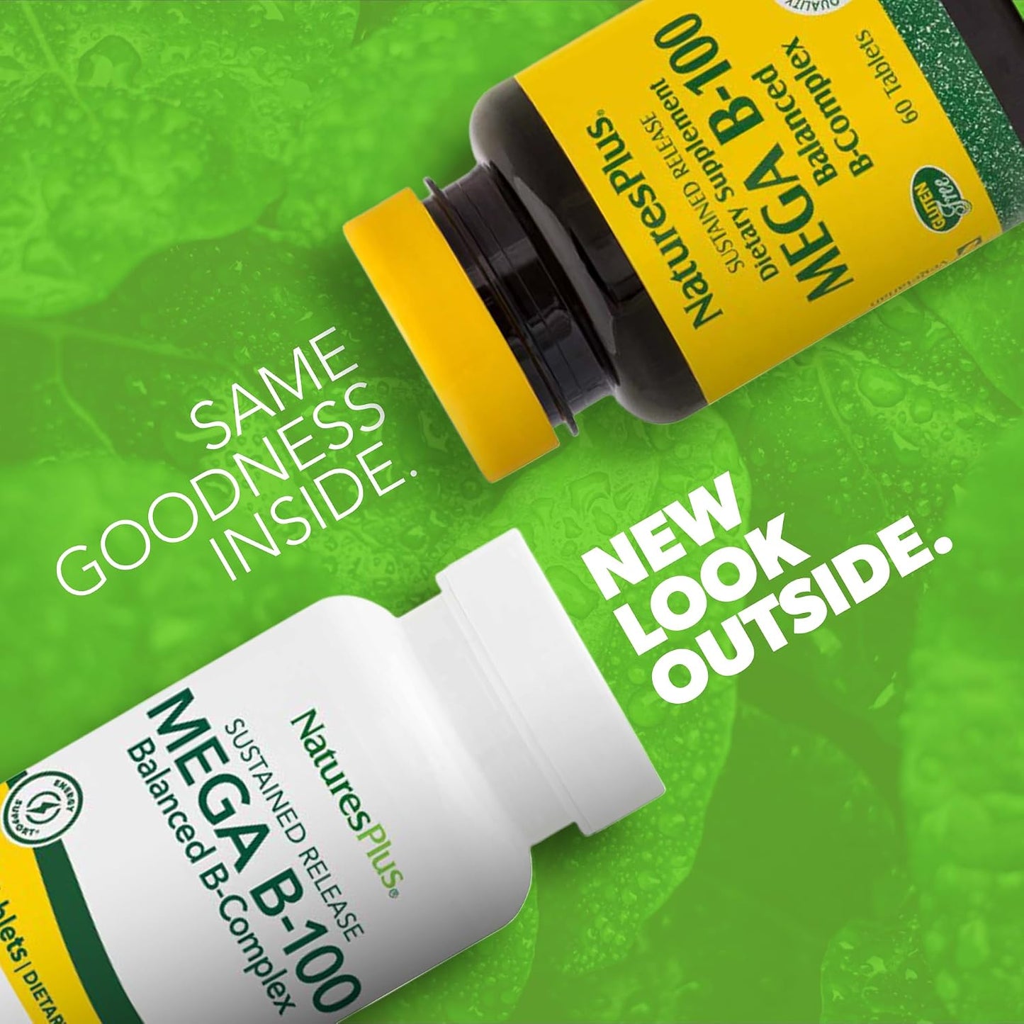 NaturesPlus Mega B-100 Complex - Sustained Release B Vitamin Supplement - 60 Tablets - görsel 2