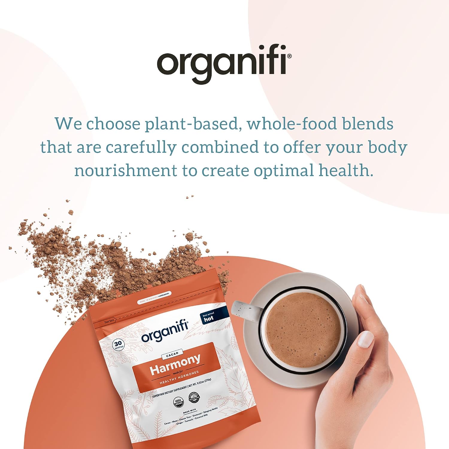 Organifi Harmony - Hormone Support for Women with Organic Cacao Superfood Powder, 30 Servings - görsel 9