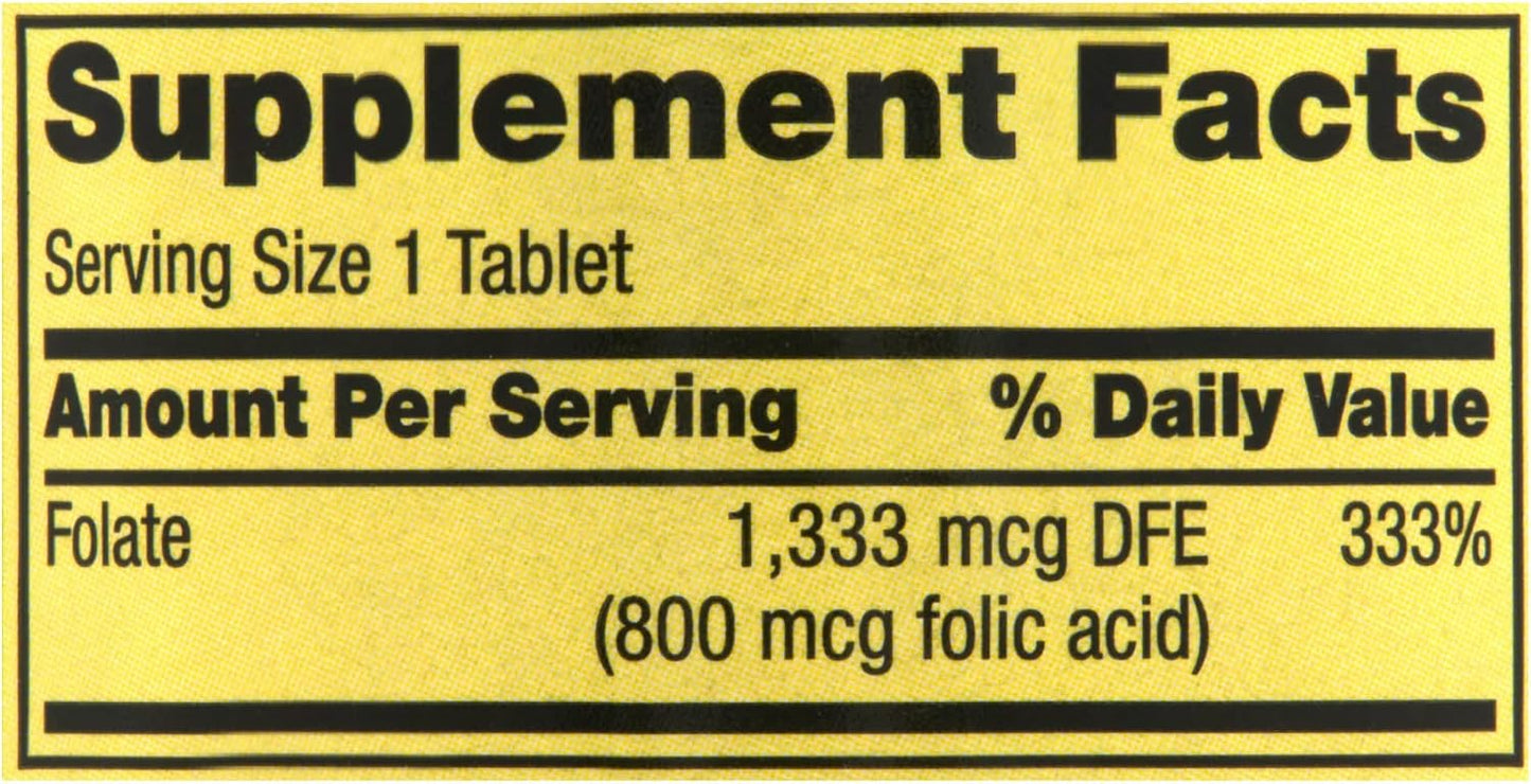 Folate 1,333 mcg DFE Food Supplement, 400 Tablets + Ebook Bundle - görsel 3